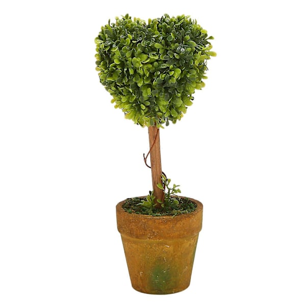 Plastik Have Græs Bold Topiary Træ Pot Tørret Plante til Bryllupsdekoration (Hjerteformet)