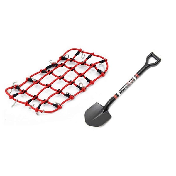 8st Simulerad Resväska Bagage Nät Spade för TRX4 1/10 RC Bil Röd