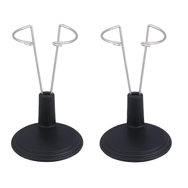2 st Kreativa Dockfästen Stöd Bärbart Leksaksställ Mode Dockförvaringsställ Displayställ för Hembutik (Svart Ställ för 25 cm Docka)