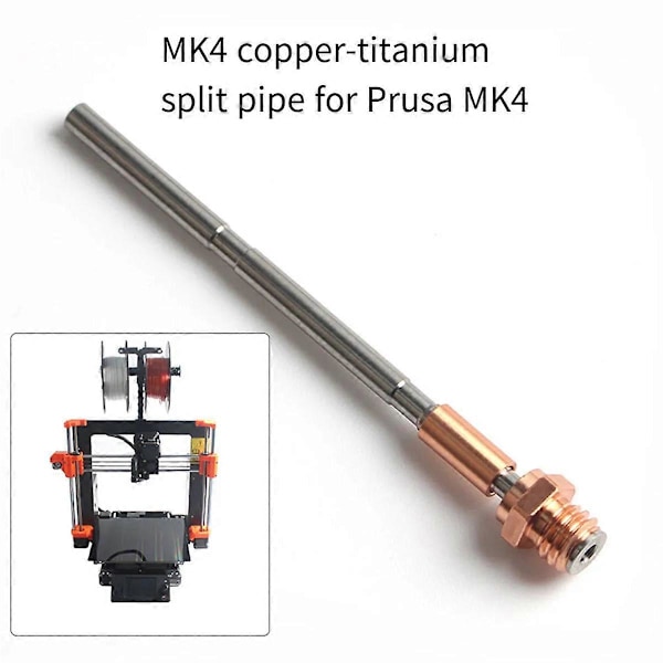 Bimetallisk hals för Prusa MK4, högtemperaturbeständig delad rör