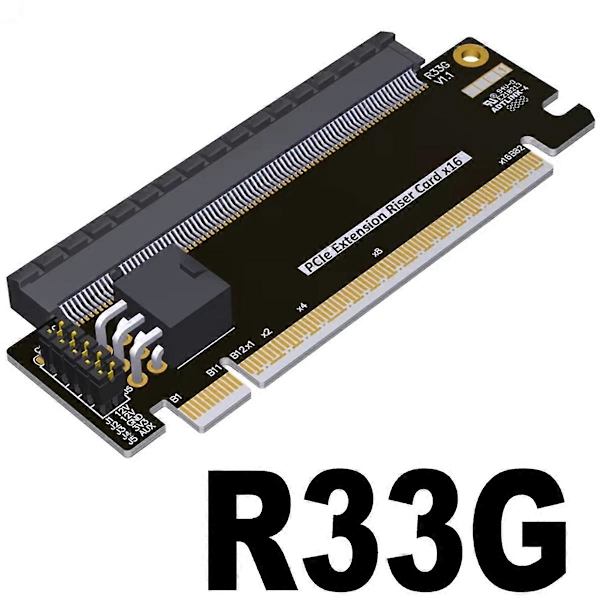 PCI-E 5.0 X16 Halvhöjd till Fullhöjd Förlängningskort PCIe5.0 X16 Testkort Stöd Extern Strömförsörjning