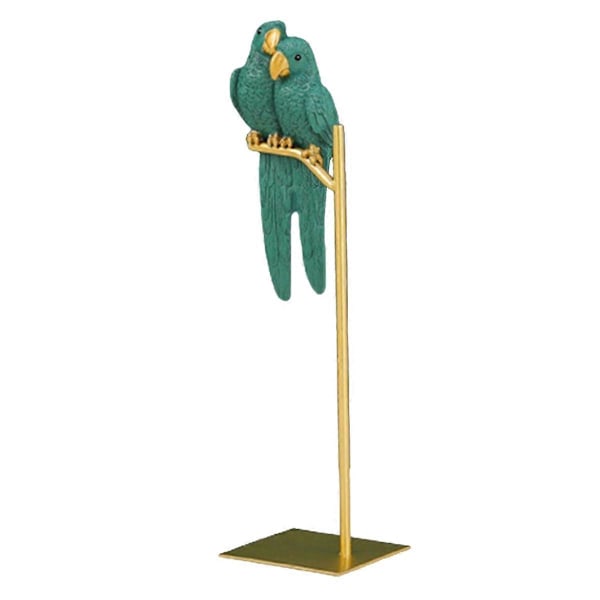 Papegøje Skulptur Resin Papegøje Statue Fugl Dyr Dekoration Grøn