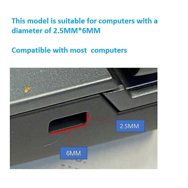 Lämplig för 6mmx2.5mm Nano Låshål för Laptop Säkerhetsnyckellås