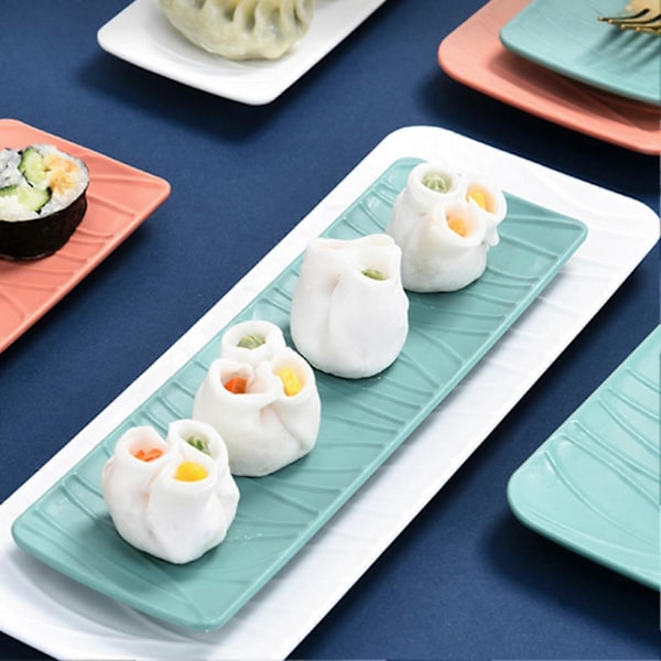 Grillplatta Böjd Kant Design Spillfri Trämönster Rektangulär Sushifat Bakplåt Hushållstillbehör Green M