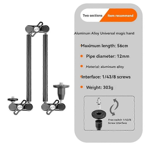 Smartphonefäste Magic Arm för Kamera Två Sektioner