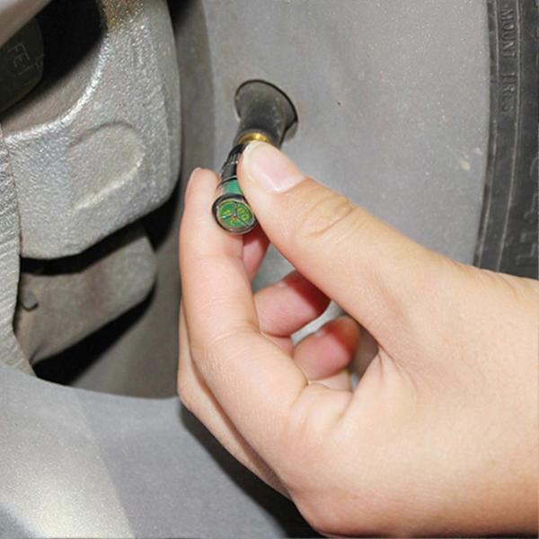 4 kpl Rengaspaineen valvontaventtiilejä 3 värin ilmaisimella, tiiviitä, käteviä, yleiskäyttöisiä rengaspaineen turvallisuusantureita autoihin QinHai