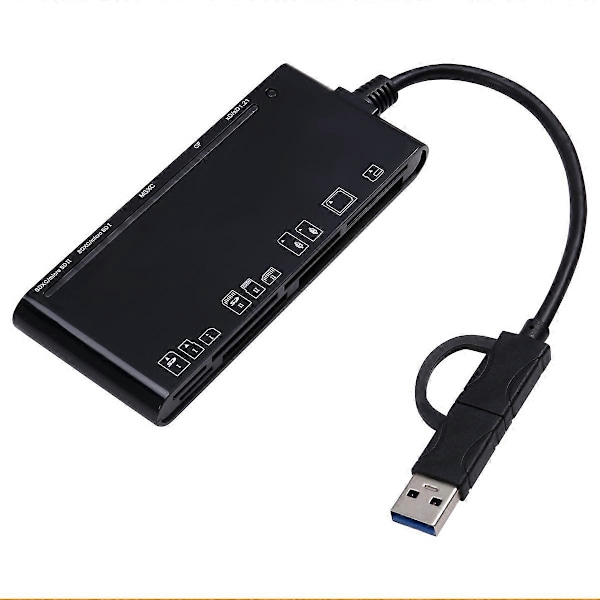 7-i-1 USB 3.0 Typ-C Multifunktionskortläsare /XD/MS/SD/TF-kort