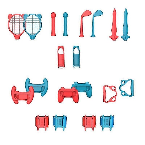 18 i 1 Tillbehörskit för Spel, Tennisracketar, Grepp Golfklubbor, Armband Benrem