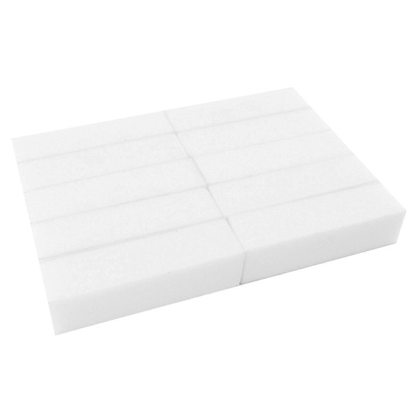 10 st Fyrsidig Nagelbuffer Fil Poleringsblock Nagel Slipning Sandpapper Svampverktyg Nagel Slipblock för Nagelsalong (Vit)