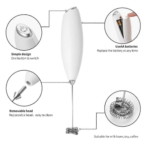 Elektrisk Äggvisp Mjölkskummare Trådlös Handhållen Kaffe Cappuccino Skummare Hushålls Mini Visp Mixer Khakifärg