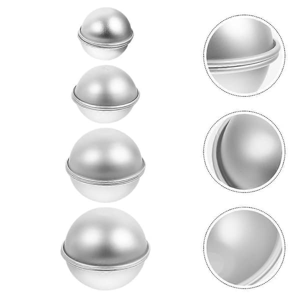 4 Par Halv Badeballform Aluminiumlegering Halvsirkel Kakekule Halv Ballform
