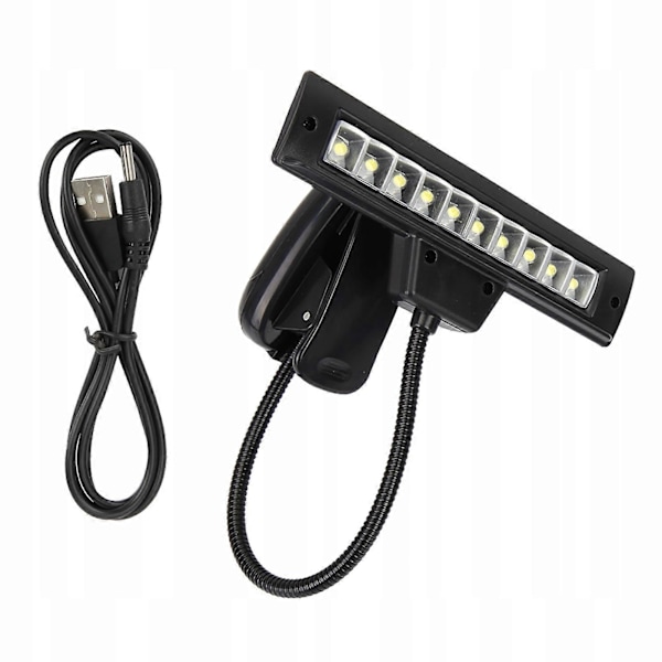 LED-lampa med klämma, idealisk för att läsa böcker