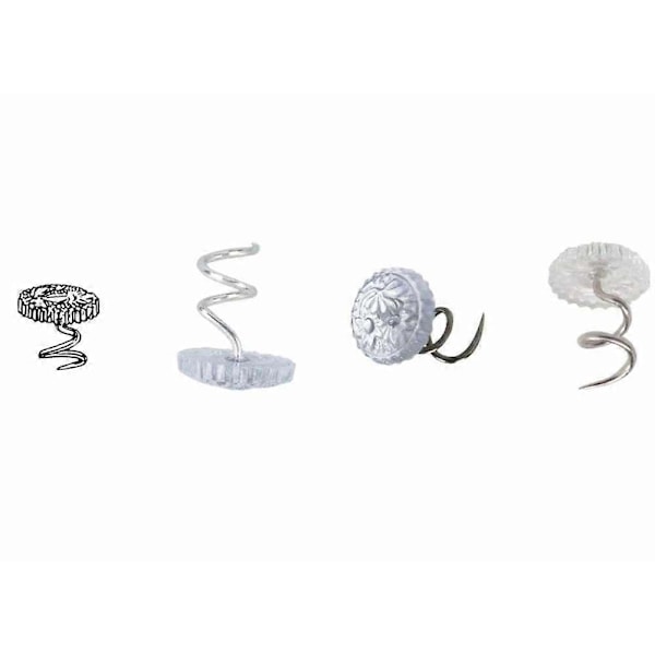 100 st Klara Huvuden Twist Pins för Klädsel, Överdrag och Sängkjolar, 1,27 cm Sängkjol Pins