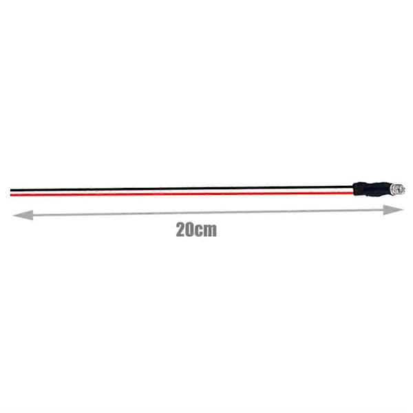 100 stk. lot 20 cm prækablet 5 mm LED-lys lampe pære prækablet emitterende E