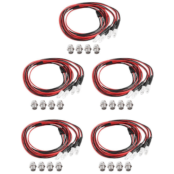 5 KPL 4LED 5mm Ajovalot 1/10 Mallin Drift-autoon, Sininen ja Vihreä