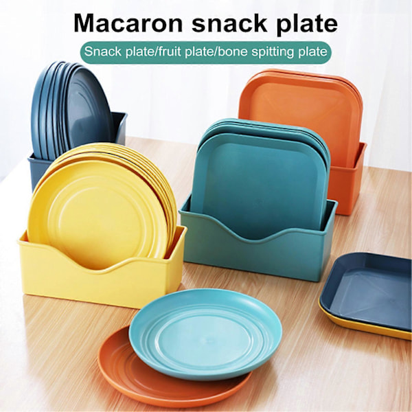 8 st Lätta Plasttallrikar Okrossbara Återanvändbara Mattallrikar Diskmaskinsäkra Färgglada Tallrikar för Kök Vardag Campingtallrikar Mix Color Square