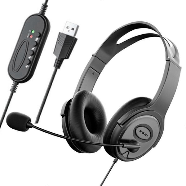 Callcenter-headset med brusreducerande mikrofon för Zoom Skype-kontor