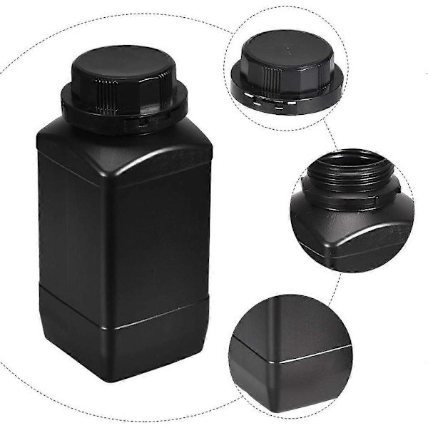 2st 1000ml Kemiska Reagensflaskor Plast Bred Mun Reagens Flaska