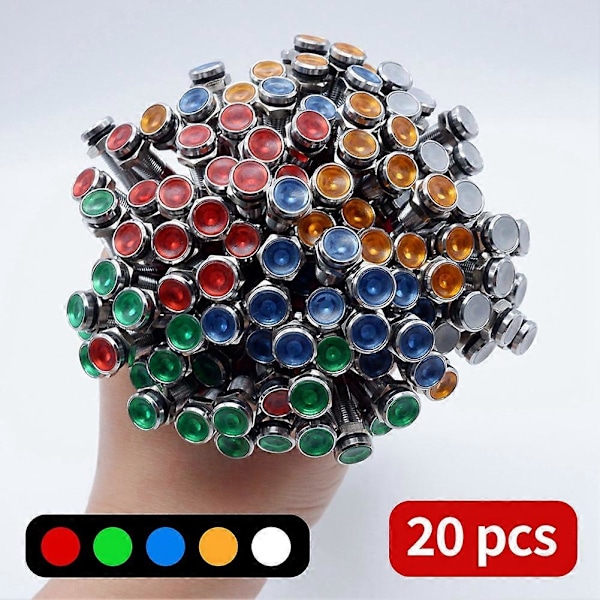 20 kpl 6 mm metalliset LED-varoitusvalot merkkivalo valkoinen
