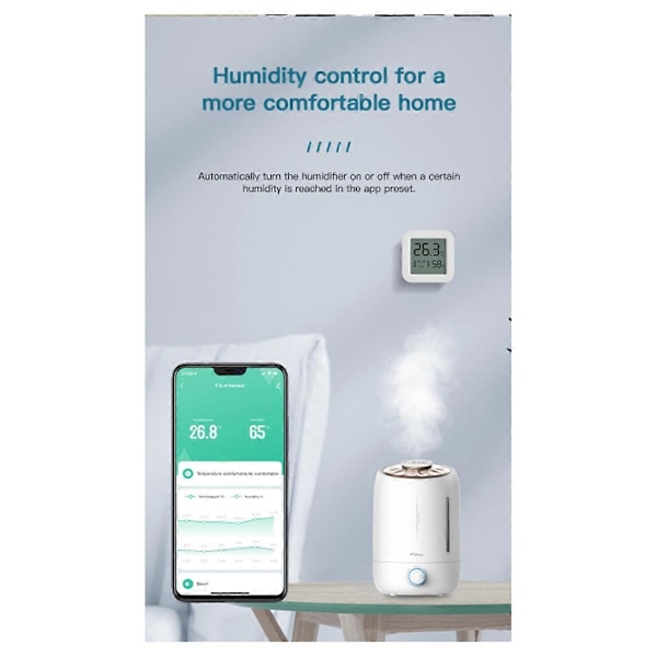 Tuya Zigbee Temperatur- och Fuktighetssensor Mini LCD Digital Display