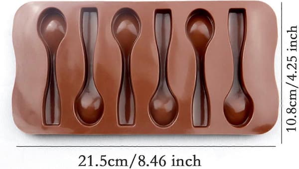 Silikone chokoladeform, ske, silikone bageform til chokolade, 3-delt silikone chokoladeform, silikoneform, pralineforme, ske, chokoladeform
