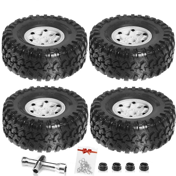 Rengassarja 1/10 RC Crawler -autoille Axial SCX10 Wraith RR10 Capra, valkoinen