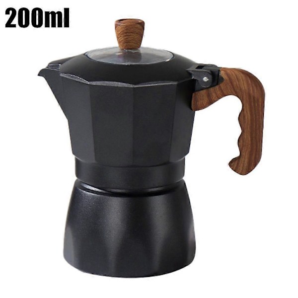 Mokabryggare med dubbelventil för espressoextraktion, retrostil, för utomhusbruk Black 200ml B