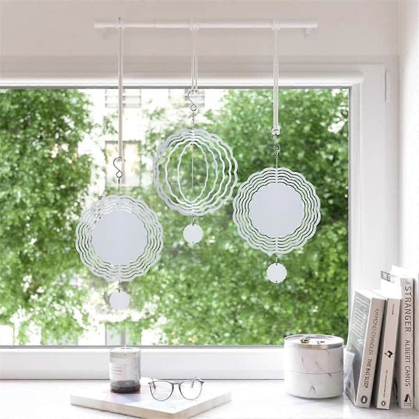 10-pack Aluminium Sublimerings Vindsnurror Ämnen 25 cm, DIY Hantverks Ornament för Inomhus Utomhus Gar