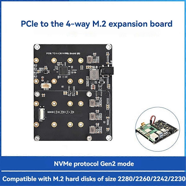 5 PCIe - 4-CH M.2 NVMe -sovitinkortti EU-pistokkeella