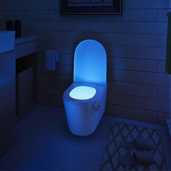 LED Toiletskål Med Bevægelsessensor, AAA Ed, 8-Skiftende, Bagbelyst Indendørs Armatur, Til Børn