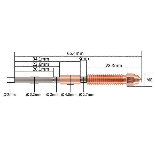 Extruder Integrerad Hals med 0,4 mm Munstycksset
