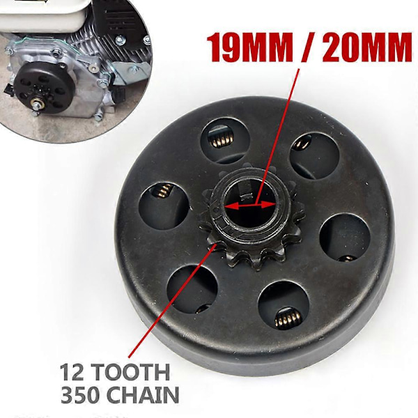 20MM 12-tandat 350-kedja för Kart Karting Centrifugal Automatisk Koppling