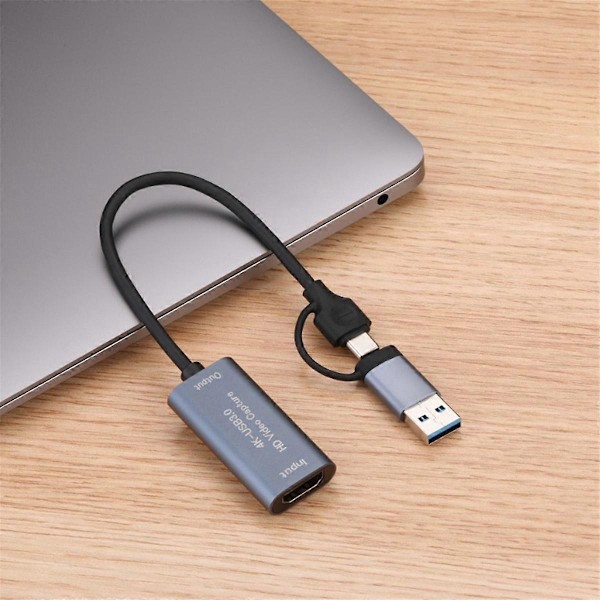 4K -Kompatibelt med USB Typ C Videospelsinspelningskort