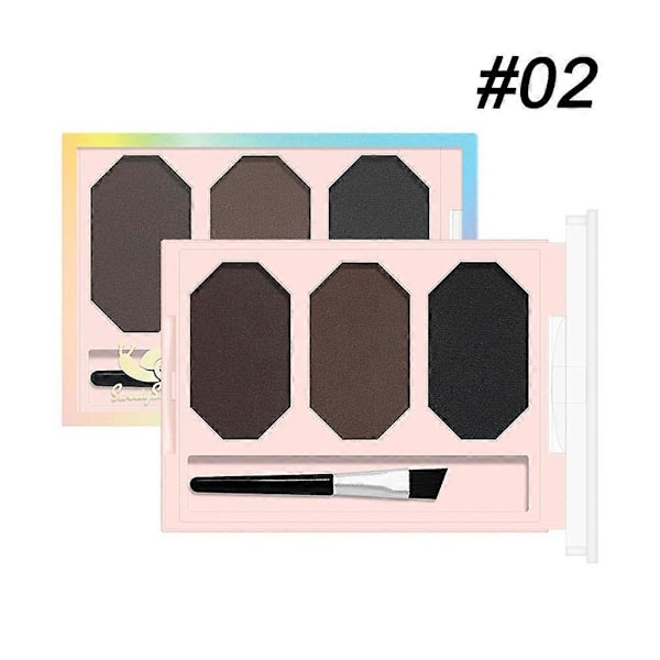 3 Färger Ögonbrynspuder Makeup Palett Vattentät Nyans för Ögonbrynsförstärkare B