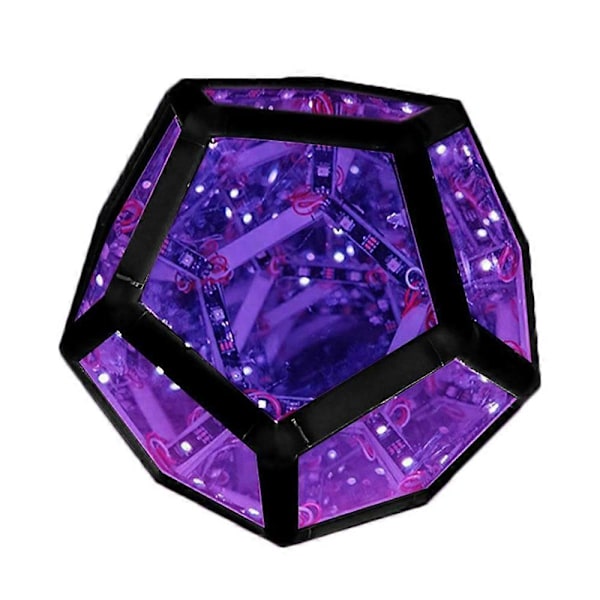 Cool Infinite Dodecahedron Nattlampa Färgad Konstlampa Skrivbordslampa Dekorationslampa Hem Skrivbord Dec