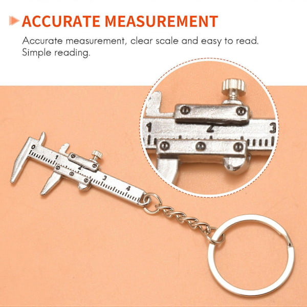 Användbar Mini Vernier Skjutmått Verktyg Hänge Slides Nyckelring 10CM