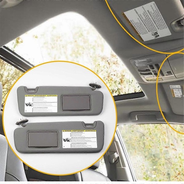 Vänster Förar- & Höger Passagerarsida Solskydd med Lampa för 2014-2019 74320-0E074-B0 74310-0E074-B0