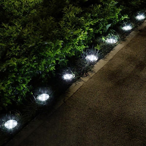 4-pack Solcellsdrivna Marklampor, 8 LED Utomhus Solcellslampor, Vattentäta Nedgrävda Lampor, Solcellsträdgårdslampor, Landskapsbelysning
