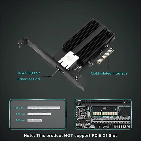10 Gbps AQC113 PCIE til RJ45 Netværkskort 1G/2.5G/5G/10Gbps RJ45 Interface Ethernet Kablet LAN Adapter til Desktop Win10/11