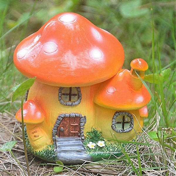 Miniatyrstaty, Harts Fe Trädgård Hus Staty, Orange