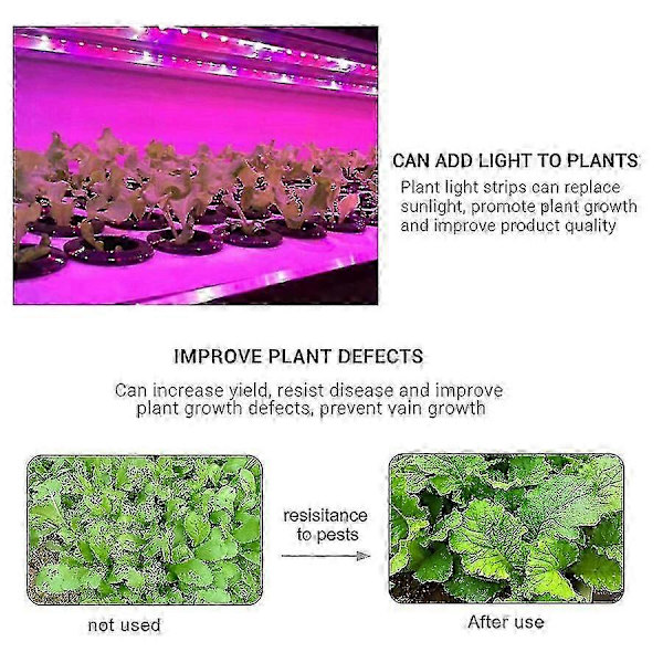 DC 5V USB LED Växtlampa Fullt Spektrum 0.5-3m Växtlampa LED Strip Phyto Lampa För Grönsaker Blommor Ling Växttält Box 100cm IP20 Not Waterproof