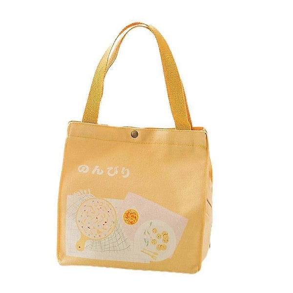 Kannettava japanilaistyylinen kangas suuri kapasiteetti paksu lounaspussi Bento-kassi Yellow A