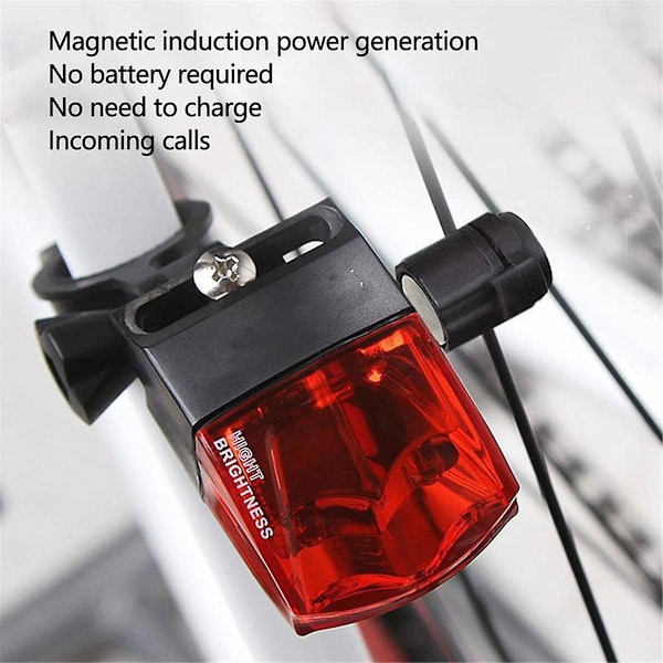 Cykel Ljus Induktion Bakljus Cykel Varningslampa Magnetisk Kraftgenerering Bakljus Självdriven