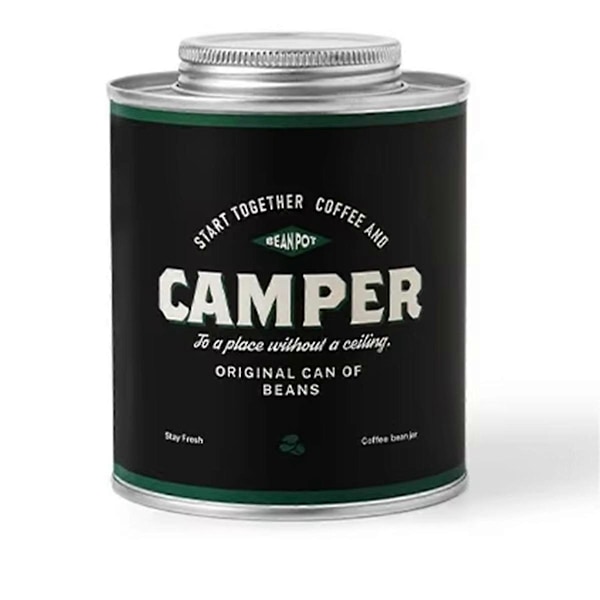 Kaffebönförvaringsburk - Portabel, livsmedelsgodkänd, förvaringstank i bleckplåt, fräschörbevarande ventilerande plåtlåda för camping & hem A