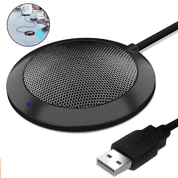Usb Mikrofon, 360° Roterende Stereo, Egnet Til Online Møde, Forretningsmøde, Egnet Til Computer, Plug And Play Kondensatormikrofon