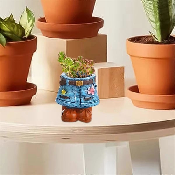 Unika Jeanskjol Blomkrukor i Resin för Inomhusbruk A