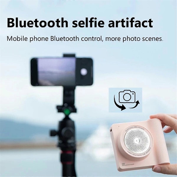 Multifunktionell Trådlös Bluetooth Högtalare för Utomhusbruk Rosa