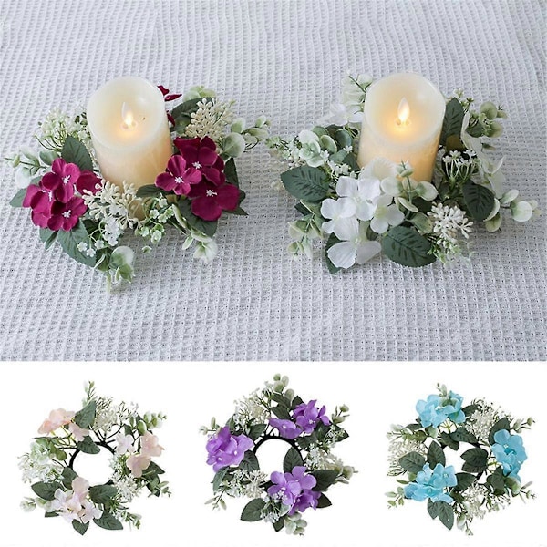 Bröllops Ljusstake Krans Konstgjorda Blommor Växter Ljus Aromaterapi Ringhållare Bordsdekoration Champagne