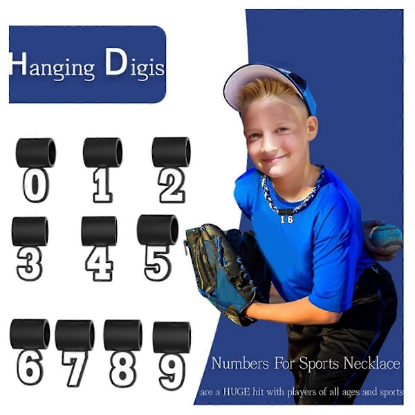 Numero 8 -riipus baseball-kaulakoruun urheilufaneille