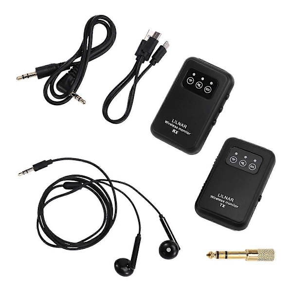 Trådlöst In-Ear Monitoring System Scenåtergivning 2.4G Hörlurar Uppladdningsbar Sändare, Mottagare Stöd Stereo Mono